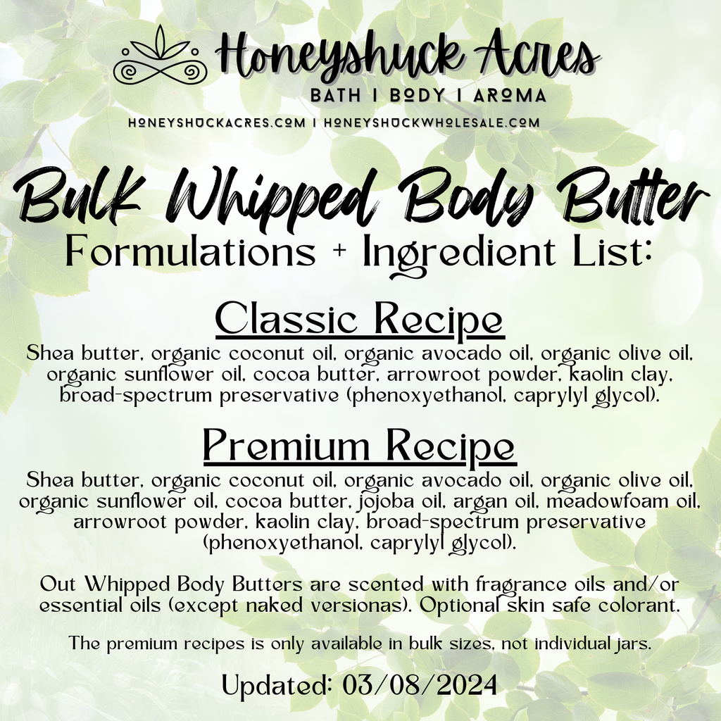 Whipped Body Butter | 1/2 or 1 Gallon Bulk | Choice of Scent - Enchantments Co.