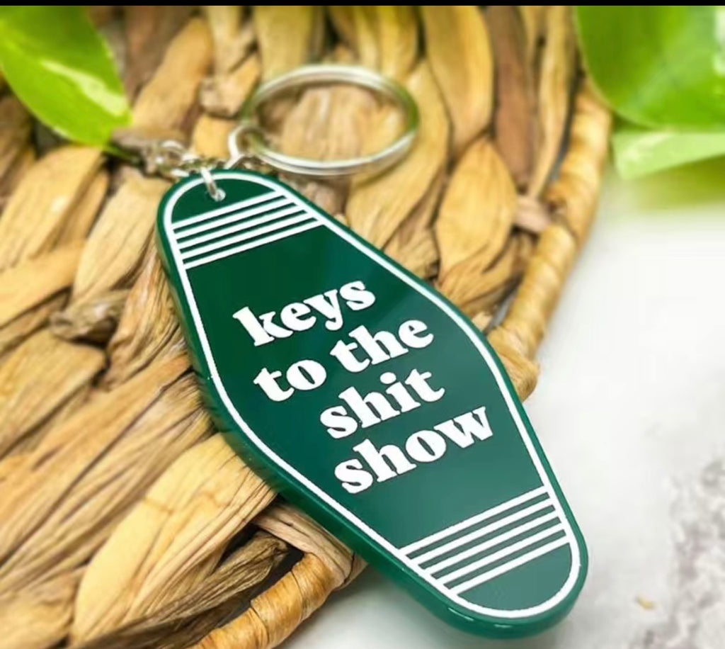 Keys to the Shit Show Vintage Style Motel Keychain Key Tag 3.5