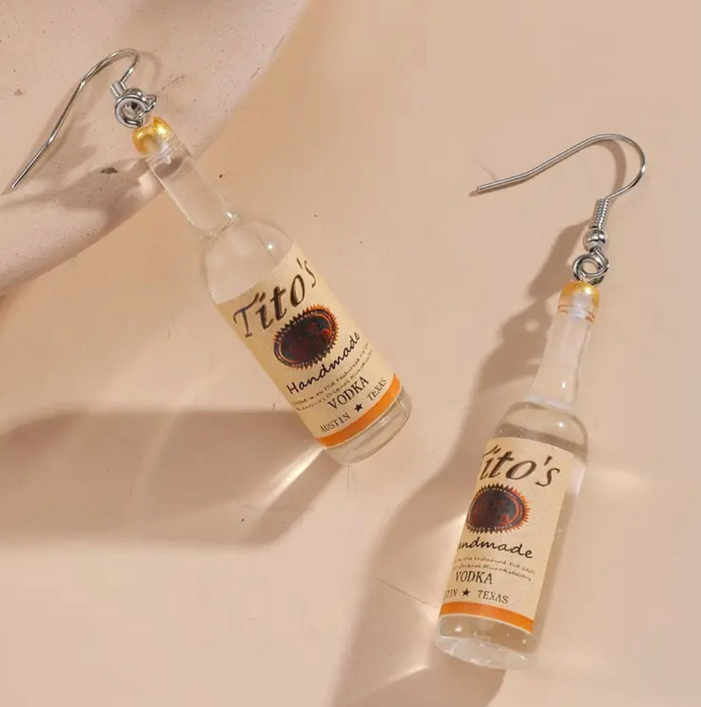 Miniature, Tito’s vodka bottle earrings - Enchantments Co.