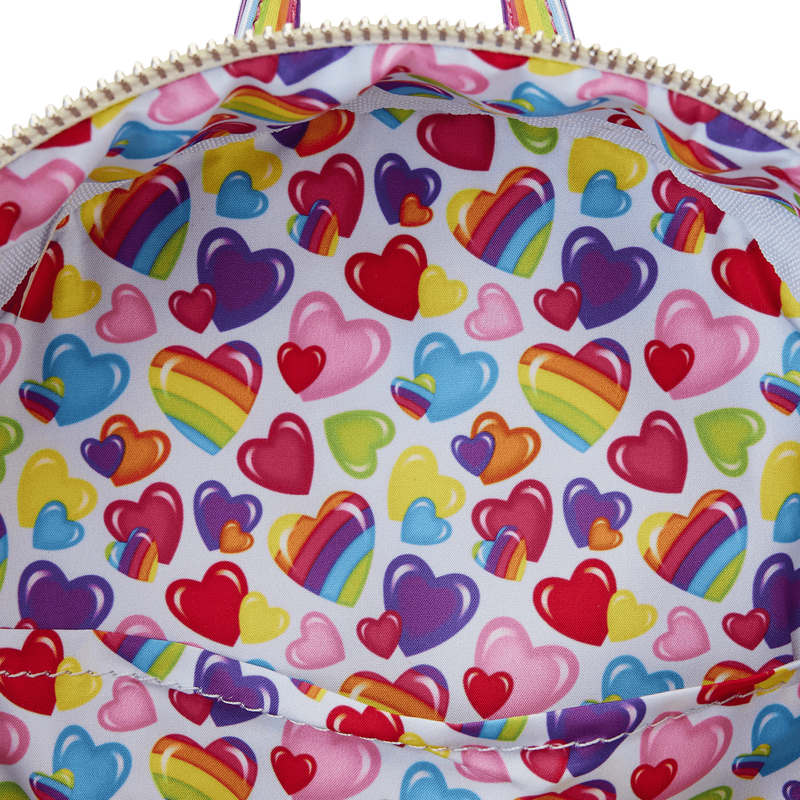 Loungefly Lisa Frank Logo Heart Detachable Rainbow Bag Mini Backpack - Enchantments Co.